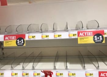 Run op handzeep en desinfecterende handgel