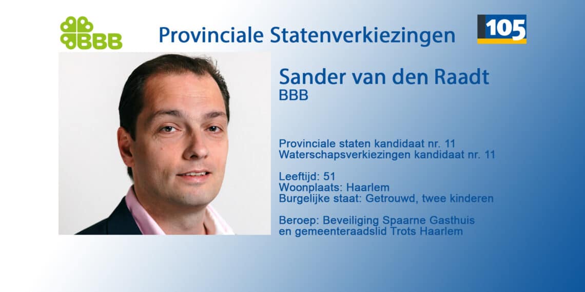Provinciale Staten verkiezingen Noord-Holland: Sander van den Raadt, BBB