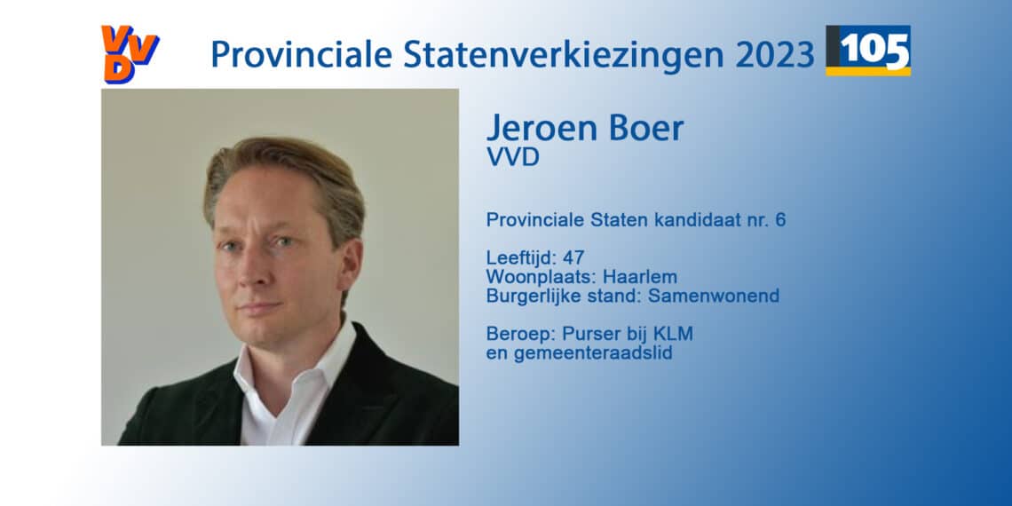 Provinciale Staten verkiezingen Noord Holland: Jeroen Boer, VVD